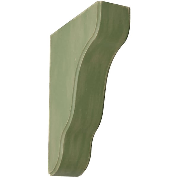 Ekena Millwork 1 3/4"W x 5 1/4"D x 7 1/2"H Plymouth Wood Vintage Decor Bracket, Restoration Green BKTWD02X05X08PLGR - main